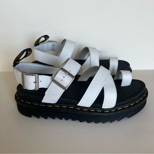 Dr Martens Avry Hydro Leather Strap Sandals - White - Size 10